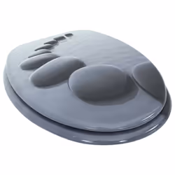 vidaXL WC Toilet Seat with Soft Close Lid MDF Stones Design Bathroom Bidet