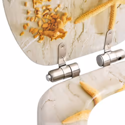 vidaXL WC Toilet Seat with Soft Close Lid Bathroom Bidet MDF Starfish Design - Additional view 7