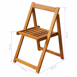 vidaXL Solid Acacia Wood Outdoor Dining Set 5 Piece Folding Patio Table Chairs - Additional view 10