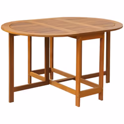 vidaXL Solid Acacia Wood Outdoor Dining Set 5 Piece Folding Patio Table Chairs