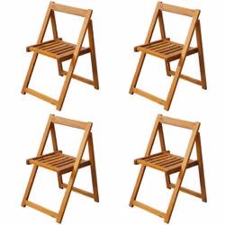 vidaXL Solid Acacia Wood Outdoor Dining Set 5 Piece Folding Patio Table Chairs - Additional view 5
