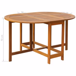 vidaXL Solid Acacia Wood Outdoor Dining Set 5 Piece Folding Patio Table Chairs - Additional view 9