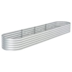 vidaXL Garden Raised Bed 400x80x44cm Galvanised Steel Silver Flower Raised Bed