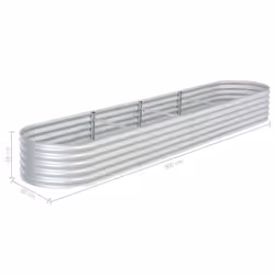 vidaXL Garden Raised Bed 400x80x44cm Galvanised Steel Silver Flower Raised Bed - Additional view 7