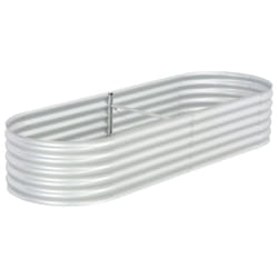vidaXL Garden Raised Bed 240x80x44cm Galvanised Steel Silver Flower Raised Bed