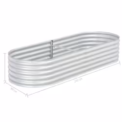 vidaXL Garden Raised Bed 240x80x44cm Galvanised Steel Silver Flower Raised Bed - Additional view 7