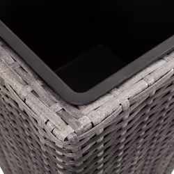vidaXL 3x Garden Raised Beds Poly Rattan Grey Outdoor Flower Pot Planter Box - Additional view 7