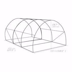 vidaXL Greenhouse 13.5mÂ² 450x300x200cm Cold Frame Tunnel Tomato Plant House - Additional view 10