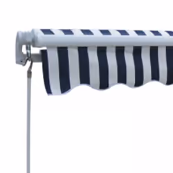 vidaXL Folding Awning Manual Operated 300cm Blue/White Canopy Solar Shade - Additional view 3