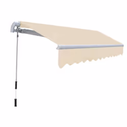 vidaXL Folding Awning Manual Operated 300cm Cream Patio Canopy Solar Shade
