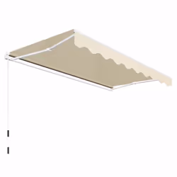 vidaXL Folding Awning Manual Operated 300cm Cream Patio Canopy Solar Shade