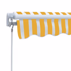 vidaXL Folding Awning Manual Operated 300cm Yellow/White Canopy Solar Shade - Additional view 2
