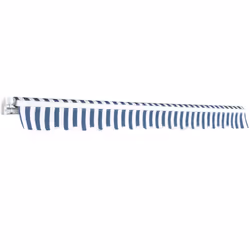 vidaXL Folding Awning Manual Operated Anthracite/Blue and White Multi Sizes - blue and white