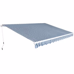 vidaXL Folding Awning Manual Operated 450 cm Blue/White