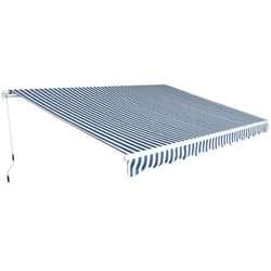 vidaXL Folding Awning Manual Operated 450 cm Blue/White
