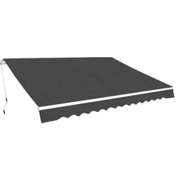 vidaXL Folding Awning Manual Operated Anthracite/Blue and White Multi Sizes - anthracite