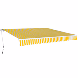 vidaXL Folding Awning Manual Operated 400 cm Yellow/White