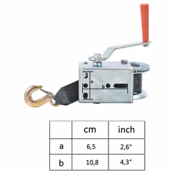 vidaXL Hand Winch with Strap Business Hoist Lift Winch Puller Multi Models - 540 kg - Additional view 6