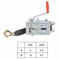 vidaXL Hand Winch with Strap 1587 kg Business Hoist Lift Manual Winch Puller
