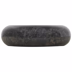 vidaXL Sink 40x12cm Marble Black Round Bathroom Natural Stone Wash Bowl Basin
