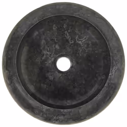 vidaXL Sink 40x12cm Marble Black Round Bathroom Natural Stone Wash Bowl Basin