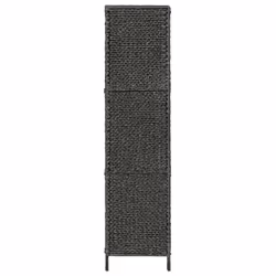 vidaXL 5-Panel Room Divider Black 193x160cm Water Hyacinth Privacy Screen