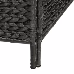 vidaXL 5-Panel Room Divider Black 193x160cm Water Hyacinth Privacy Screen - Additional view 5