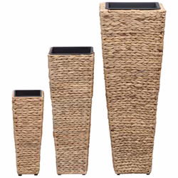 VidaXL Raised Beds Planter Flower Box Pot Indoor 3 pcs Water Hyacinth Brown