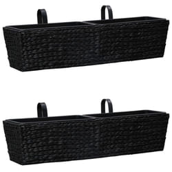 vidaXL Planters Raised Bed Plant Stand Flower Box 2 pcs Water Hyacinth Black