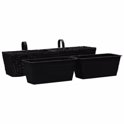 vidaXL Planters Raised Bed Plant Stand Flower Box 2 pcs Water Hyacinth Black