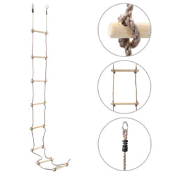vidaXL Kids Rope Ladder 290cm Wood Baby Hanging Ladders Swing Climbing Wall