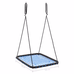 vidaXL Swing 104x76cm Blue Nest Rope Swing Spider Web Net Outdoor Garden Seat