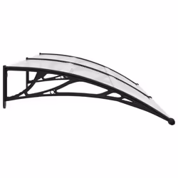 vidaXL Door Canopy Black 200x100cm PC Window Rain Porch Shade Awning Shelter - Additional view 2