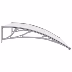 vidaXL Door Canopy Grey 120x100cm PC Window Rain Porch Shade Awning Shelter - Additional view 2