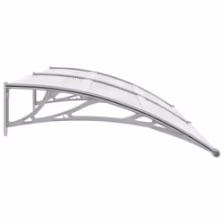 vidaXL Door Canopy Grey 200x100cm PC Window Rain Porch Shade Awning Shelter - Additional view 2