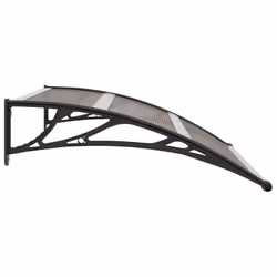 vidaXL Door Canopy Black 120x100cm PC Window Rain Porch Shade Awning Shelter