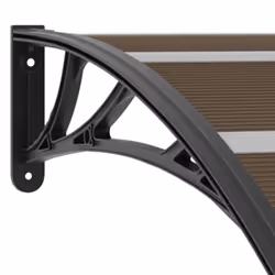 vidaXL Door Canopy Black 120x100cm PC Window Rain Porch Shade Awning Shelter