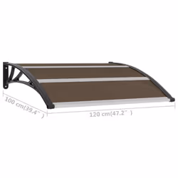 vidaXL Door Canopy Black 120x100cm PC Window Rain Porch Shade Awning Shelter - Additional view 5