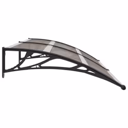 vidaXL Door Canopy Black 200x100cm PC Window Rain Porch Shade Awning Shelter - Additional view 2