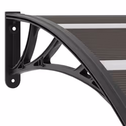 vidaXL Door Canopy Black 200x100cm PC Window Rain Porch Shade Awning Shelter - Additional view 3