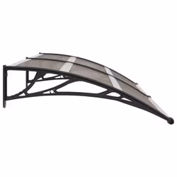 vidaXL Door Canopy Black 200x100cm PC Window Rain Porch Shade Awning Shelter - Additional view 9