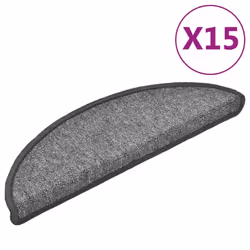 vidaXL 15x Carpet Stair Treads Dark Grey 56x17cm Step Rug Protector Sheet