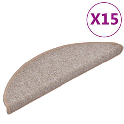 vidaXL 15x Carpet Stair Treads Light Brown 56x17cm Step Rug Protector Sheet