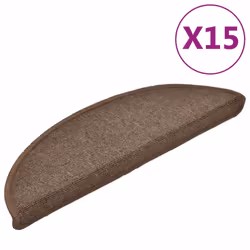 vidaXL 15x Carpet Stair Treads Coffee Brown 56x17cm Step Rug Protector Sheet