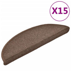 vidaXL 15x Carpet Stair Treads Coffee Brown 56x17cm Step Rug Protector Sheet
