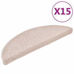 vidaXL 15x Carpet Stair Treads Taupe 56x17cm Non Slip Step Rug Protector Sheet