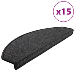 vidaXL 15x Carpet Stair Treads Anthracite 65x24cm Step Rug Protector Sheet