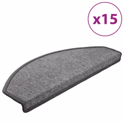 vidaXL 15x Carpet Stair Treads Dark Grey 65x24cm Step Rug Protector Sheet