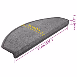 vidaXL 15x Carpet Stair Treads Dark Grey 65x24cm Step Rug Protector Sheet