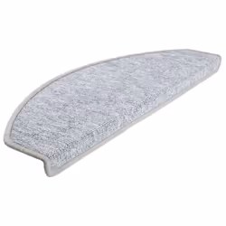 vidaXL 15x Carpet Stair Treads Light Grey 65x24cm Step Rug Protector Sheet